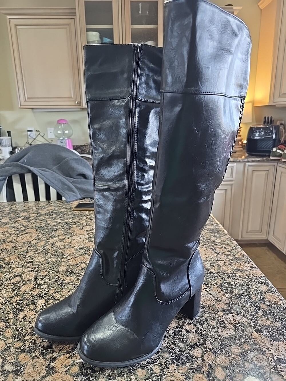 Pierre Dumas black knee Hight Boots 8.5